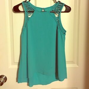 Sleeveless Teal Blouse